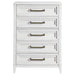 Marielle 5 - drawer Bedroom Chest Distressed White - Walo Furniture