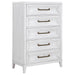 Marielle 5 - drawer Bedroom Chest Distressed White - Walo Furniture