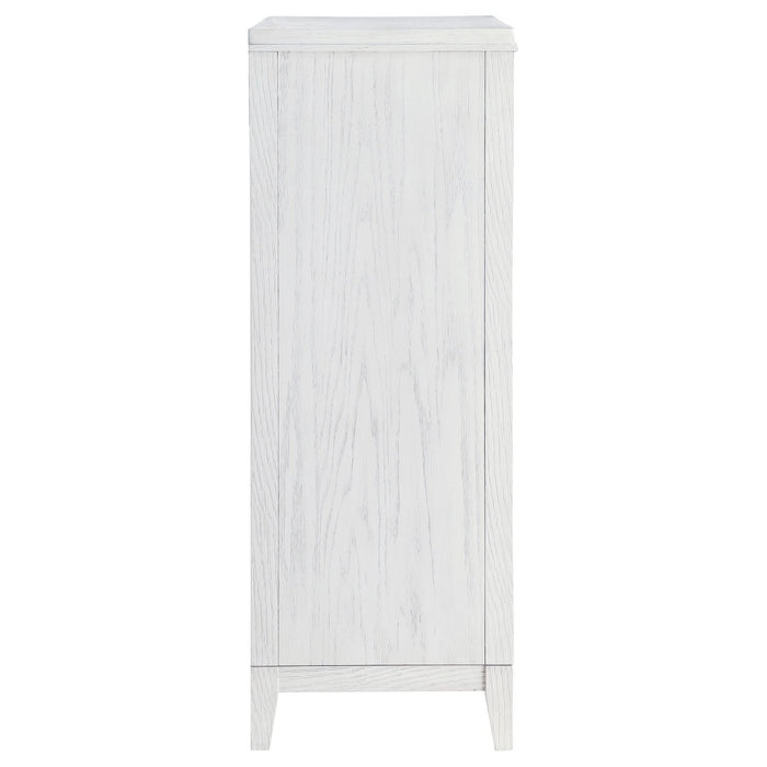 Marielle 5 - drawer Bedroom Chest Distressed White - Walo Furniture