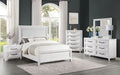 Marielle 5 - piece Eastern King Bedroom Set Distressed White - Walo Furniture