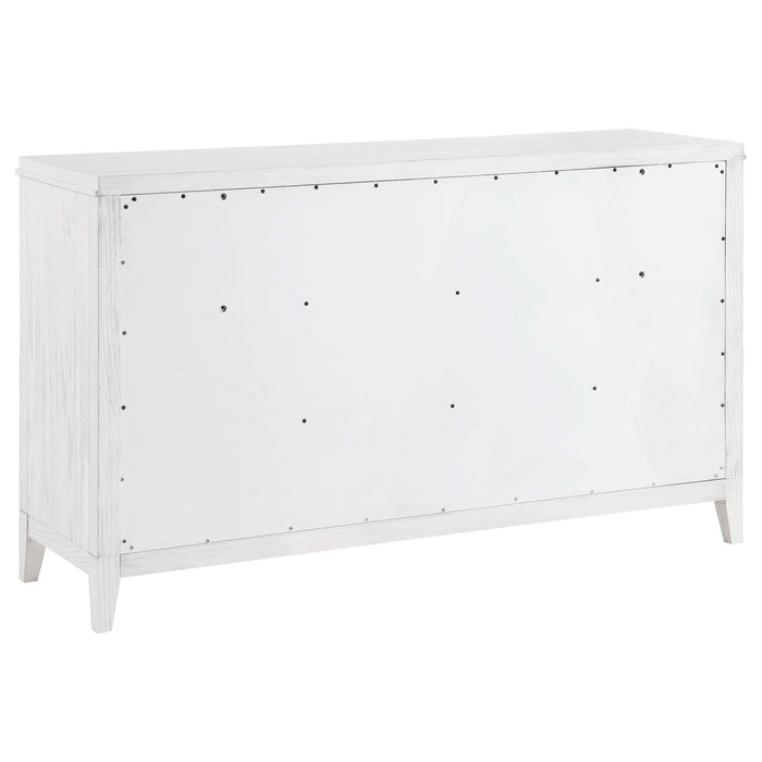 Marielle 6 - drawer Bedroom Dresser Distressed White - Walo Furniture