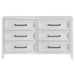 Marielle 6 - drawer Bedroom Dresser Distressed White - Walo Furniture