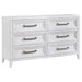 Marielle 6 - drawer Bedroom Dresser Distressed White - Walo Furniture