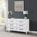 Marielle 6 - drawer Bedroom Dresser Distressed White - Walo Furniture