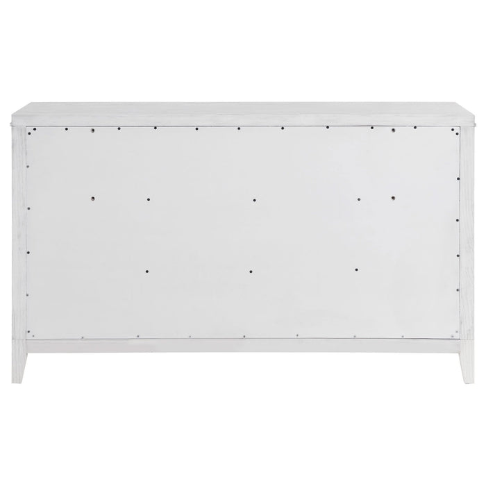 Marielle 6 - drawer Bedroom Dresser Distressed White - Walo Furniture