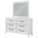 Marielle 6 - drawer Dresser with Mirror Distressed White - Walo Furniture