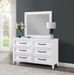 Marielle 6 - drawer Dresser with Mirror Distressed White - Walo Furniture