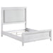 Marielle California King Panel Upholstered Bed Distressed White - Walo Furniture