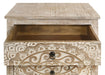 Mariska 3 - drawer Wood Mandala Cabinet Distressed White - Walo Furniture