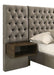 Marley Upholstered Eastern King Wall Panel Bed Light Brown - Walo Furniture