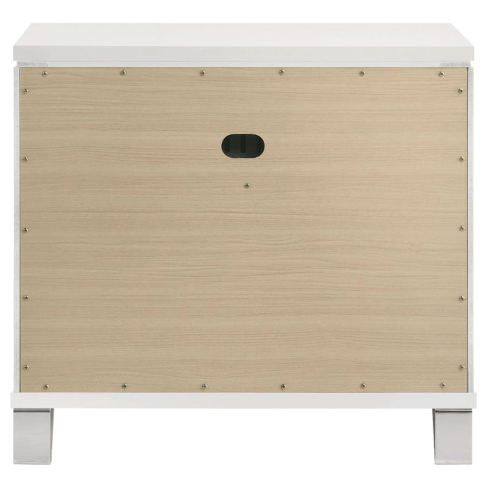 Marmore 2 - drawer Nightstand Bedside Table White - Walo Furniture