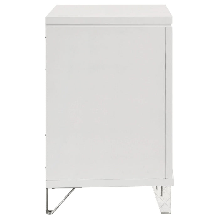 Marmore 2 - drawer Nightstand Bedside Table White - Walo Furniture