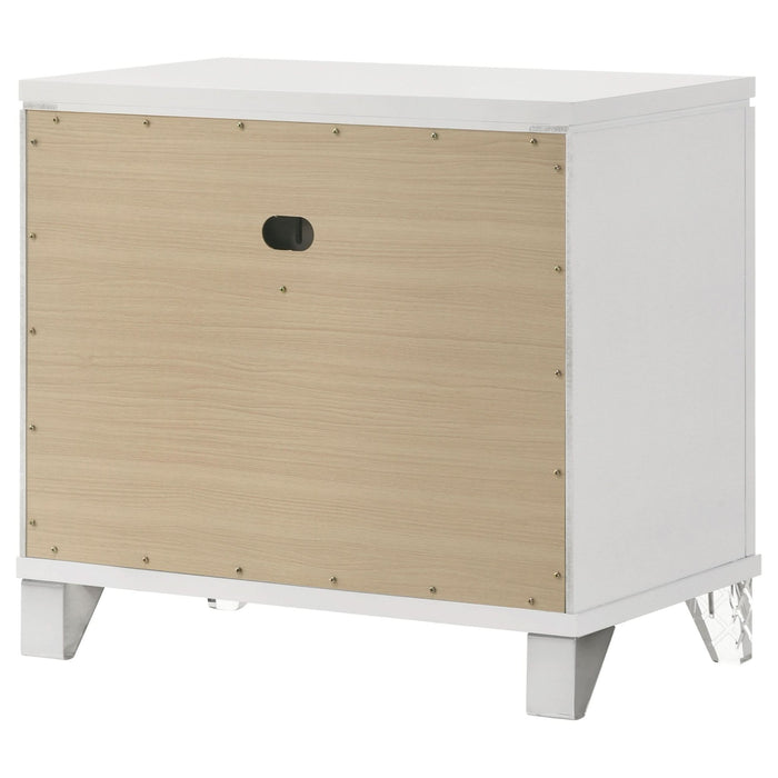 Marmore 2 - drawer Nightstand Bedside Table White - Walo Furniture