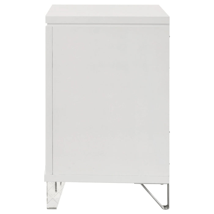 Marmore 2 - drawer Nightstand Bedside Table White - Walo Furniture