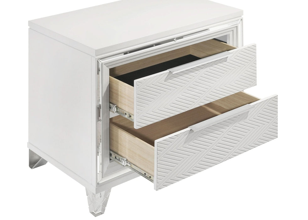 Marmore 2 - drawer Nightstand Bedside Table White - Walo Furniture