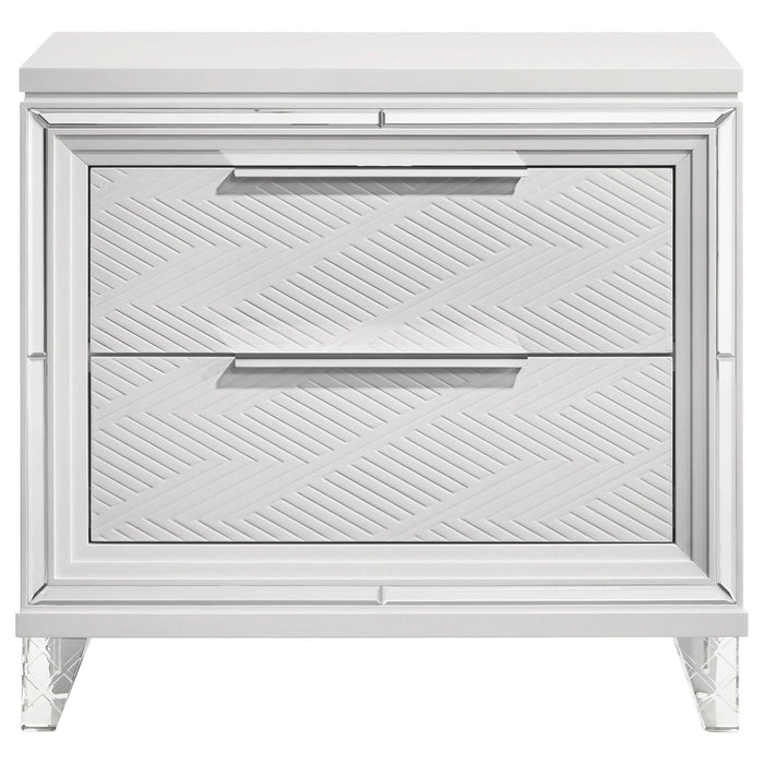 Marmore 2 - drawer Nightstand Bedside Table White - Walo Furniture