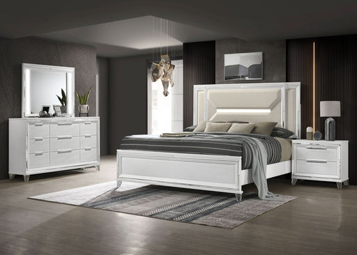 Marmore 4 - piece Eastern King Bedroom Set White - Walo Furniture