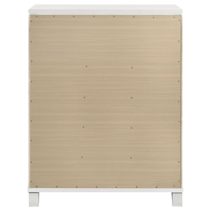 Marmore 5 - drawer Bedroom Chest of Drawers White - Walo Furniture