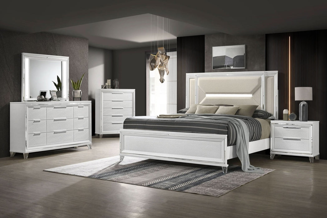 Marmore 5 - drawer Bedroom Chest of Drawers White - Walo Furniture