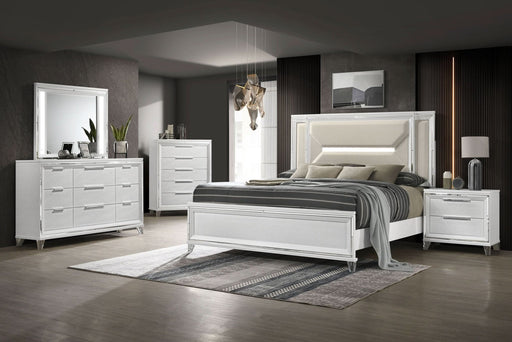 Marmore 5 - piece Eastern King Bedroom Set White - Walo Furniture