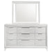 Marmore 9 - drawer Dresser and LED Mirror White - Walo Furniture