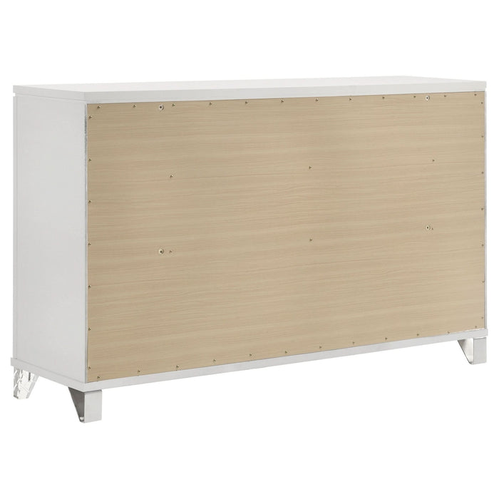 Marmore 9 - drawer Dresser Cabinet White - Walo Furniture