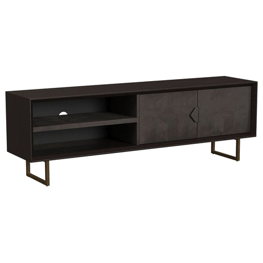 Marsden 2 - door Mango Wood 70" TV Stand Charcoal Black - Walo Furniture