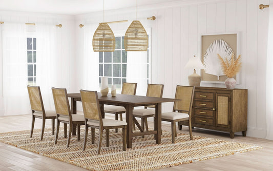 Matisse 7 - piece Rectangular Dining Table Set Light Brown - Walo Furniture