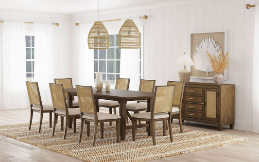 Matisse 9 - piece Rectangular Dining Table Set Light Brown - Walo Furniture