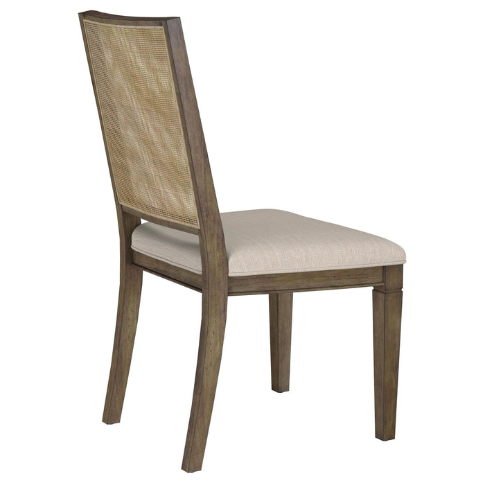 Matisse Woven Rattan Back Dining Side Chair Brown (Set of 2) - Walo Furniture