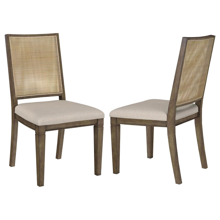 Matisse Woven Rattan Back Dining Side Chair Brown (Set of 2) - Walo Furniture