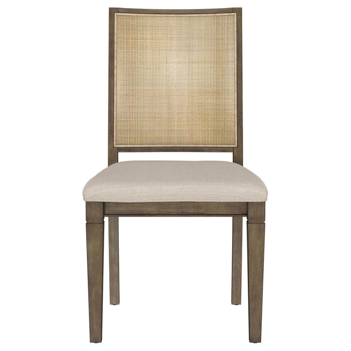 Matisse Woven Rattan Back Dining Side Chair Brown (Set of 2) - Walo Furniture