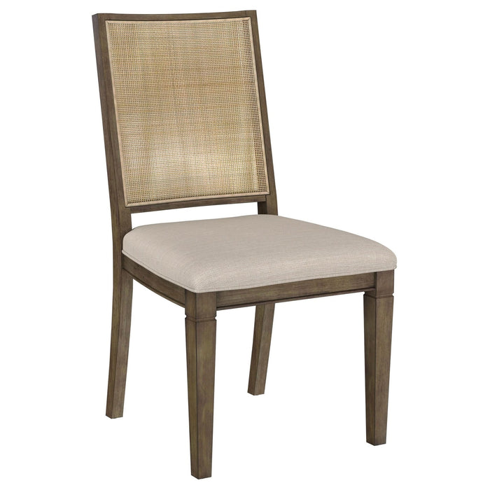 Matisse Woven Rattan Back Dining Side Chair Brown (Set of 2) - Walo Furniture