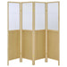 Mattison 4 - Panel Room Divider Folding Shoji Screen Natural - Walo Furniture