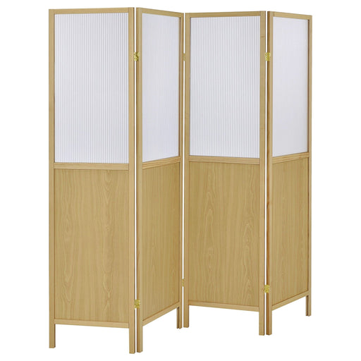 Mattison 4 - Panel Room Divider Folding Shoji Screen Natural - Walo Furniture