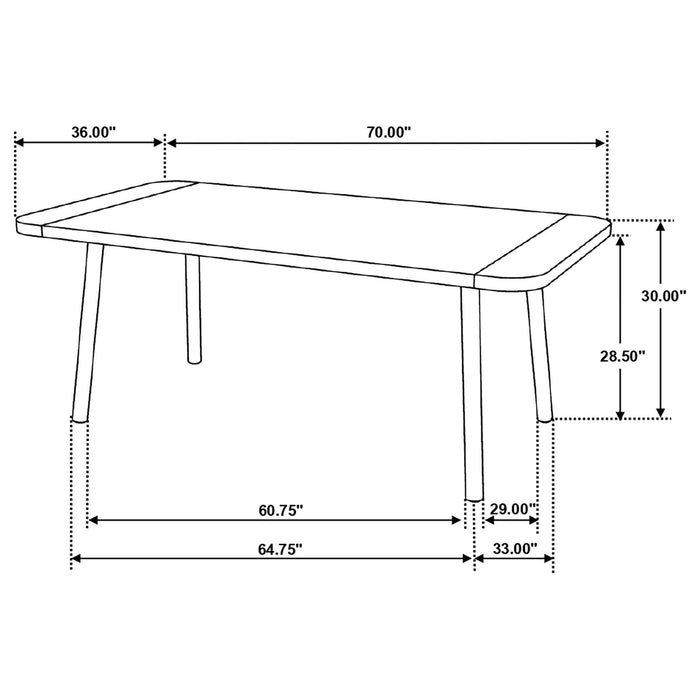 Maverick 70 - inch Solid Wood Dining Table Natural Mango - Walo Furniture