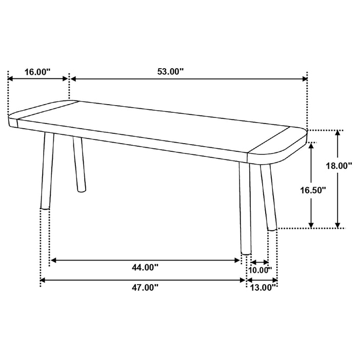 Maverick Wood Dining Bench Natural Mango and Black - Walo Furniture