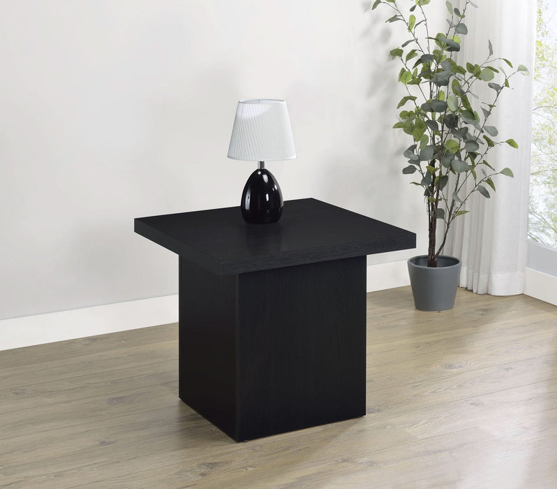 Max Square Engineered Laminate End Side Table Black - Walo Furniture