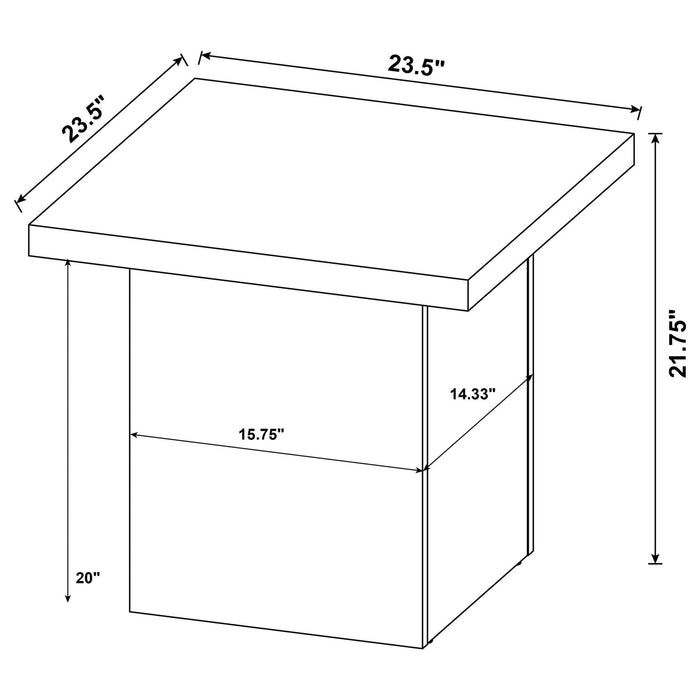 Max Square Engineered Laminate End Side Table Black - Walo Furniture