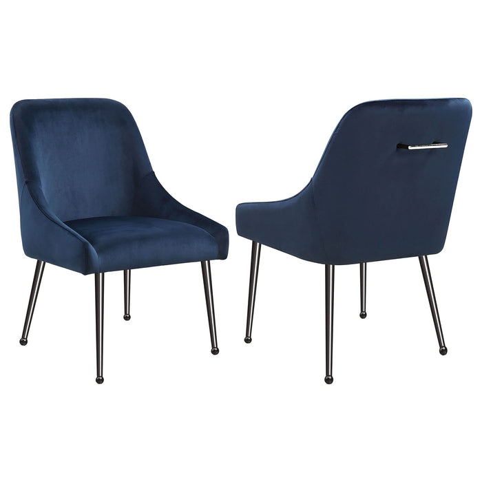 Mayette Upholstered Dining Side Chair Blue (Set of 2) - Walo Furniture