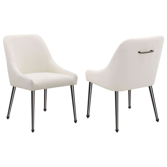 Mayette Upholstered Dining Side Chair Ivory (Set of 2) - Walo Furniture