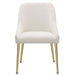 Mayette Upholstered Dining Side Chair Ivory (Set of 2) - Walo Furniture