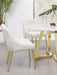 Mayette Upholstered Dining Side Chair Ivory (Set of 2) - Walo Furniture