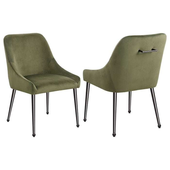 Mayette Upholstered Dining Side Chair Olive (Set of 2) - Walo Furniture