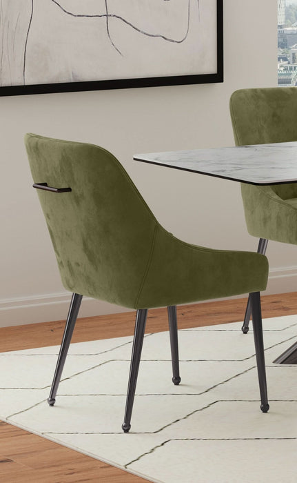 Mayette Upholstered Dining Side Chair Olive (Set of 2) - Walo Furniture