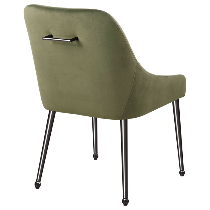 Mayette Upholstered Dining Side Chair Olive (Set of 2) - Walo Furniture