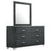 Melody 6 - drawer Upholstered Dresser with Mirror Grey - Walo Furniture