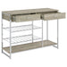 Melrose 2 - drawer Home Bar Storage with Wine Rack Grey - Walo Furniture