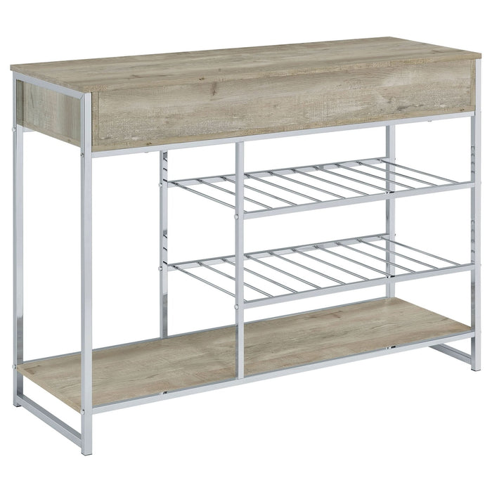 Melrose 2 - drawer Home Bar Storage with Wine Rack Grey - Walo Furniture