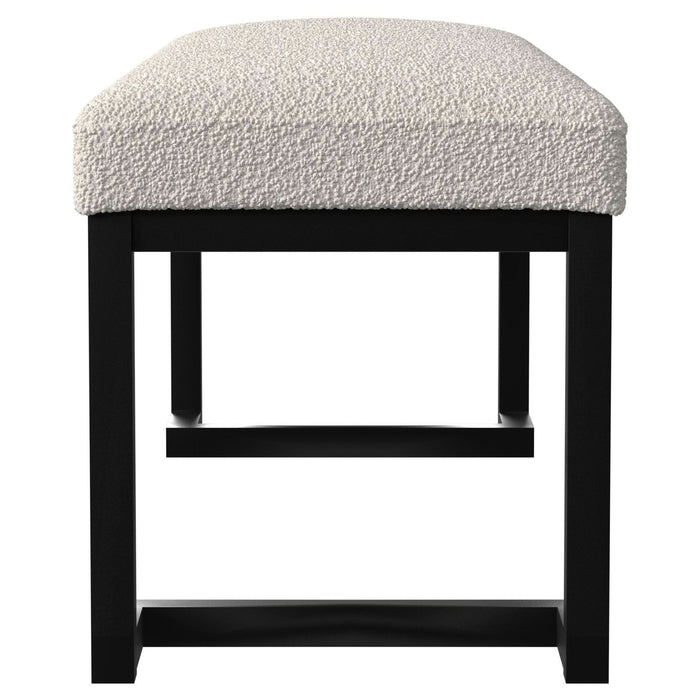 Mesa Boucle Upholstered Tufted Accent Bench Vanilla - Walo Furniture